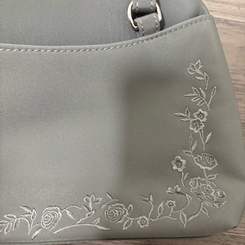 Liz Claiborne Villager Y2K Grey Embroidered Handbag‎ Women's Mini Shoulder Bag - Picture 15 of 16